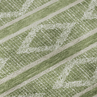 Piper Looms Mayfield Geometric AMF1029 Green Machine Washable Area Rug Swatch Image