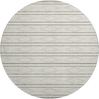 Piper Looms Mayfield Geometric AMF1029 Ivory Machine Washable Area Rug Round Main Image
