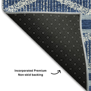 Piper Looms Mayfield Geometric AMF1029 Navy Machine Washable Area Rug Backing Image