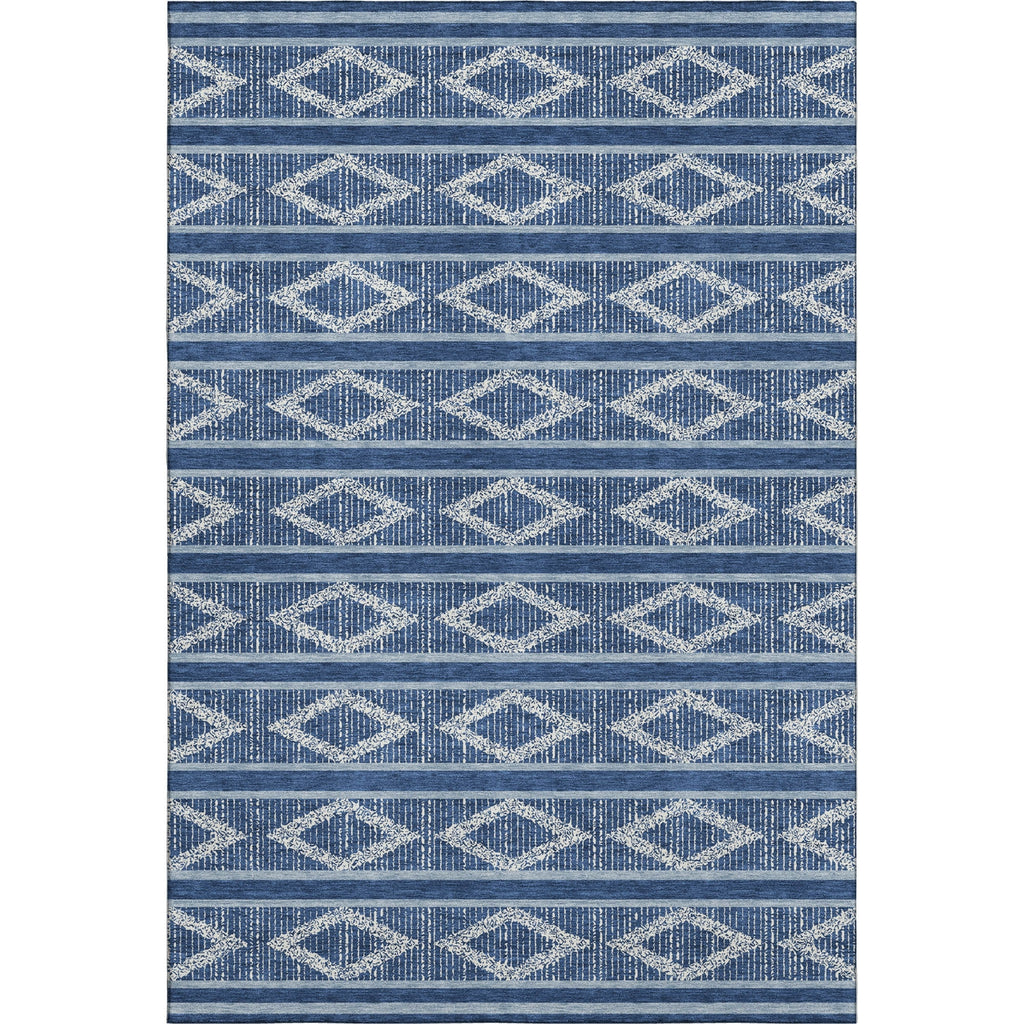 Piper Looms Mayfield Geometric AMF1029 Navy Machine Washable Area Rug main image