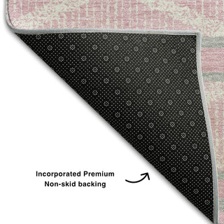 Piper Looms Mayfield Geometric AMF1029 Pink Machine Washable Area Rug Backing Image