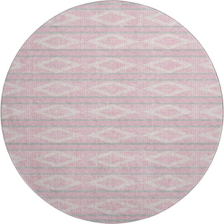 Piper Looms Mayfield Geometric AMF1029 Pink Machine Washable Area Rug Round Main Image