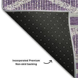 Piper Looms Mayfield Geometric AMF1029 Purple Machine Washable Area Rug Backing Image