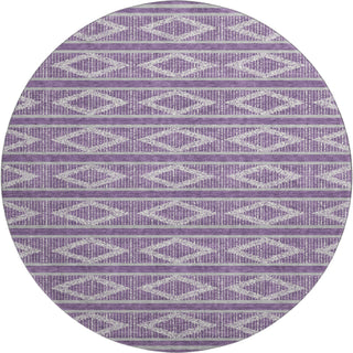 Piper Looms Mayfield Geometric AMF1029 Purple Machine Washable Area Rug Round Main Image