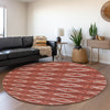 Piper Looms Mayfield Geometric AMF1029 Red Machine Washable Area Rug Round Lifestyle Image Feature