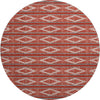 Piper Looms Mayfield Geometric AMF1029 Red Machine Washable Area Rug Round Main Image