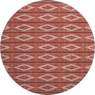 Piper Looms Mayfield Geometric AMF1029 Red Machine Washable Area Rug Round Main Image