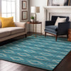 Piper Looms Mayfield Geometric AMF1029 Teal Machine Washable Area Rug Lifestyle Image Feature
