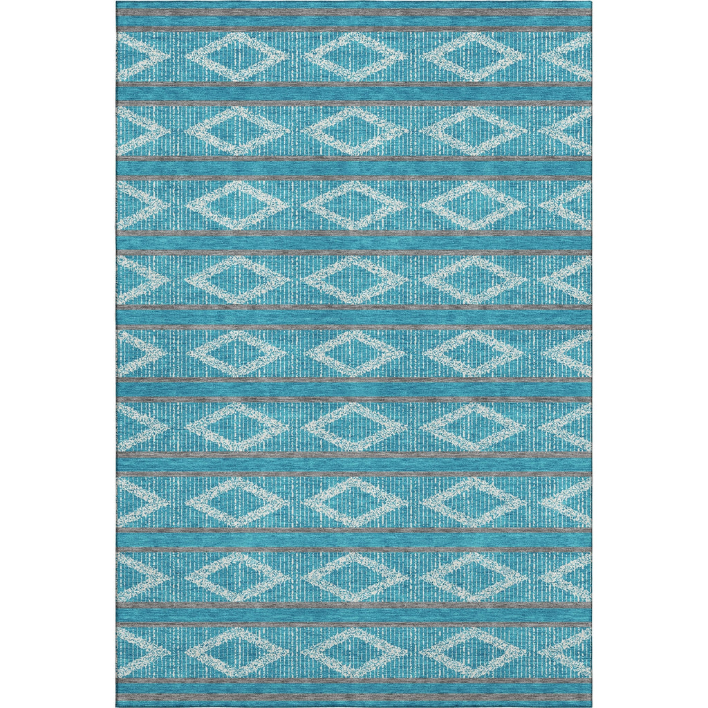 Piper Looms Mayfield Geometric AMF1029 Teal Machine Washable Area Rug main image