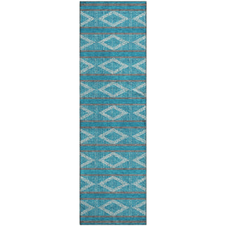 Piper Looms Mayfield Geometric AMF1029 Teal Machine Washable Area Rug Runner Main Image