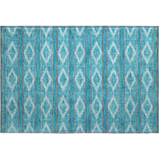 Piper Looms Mayfield Geometric AMF1029 Teal Machine Washable Area Rug Scatter Main Image