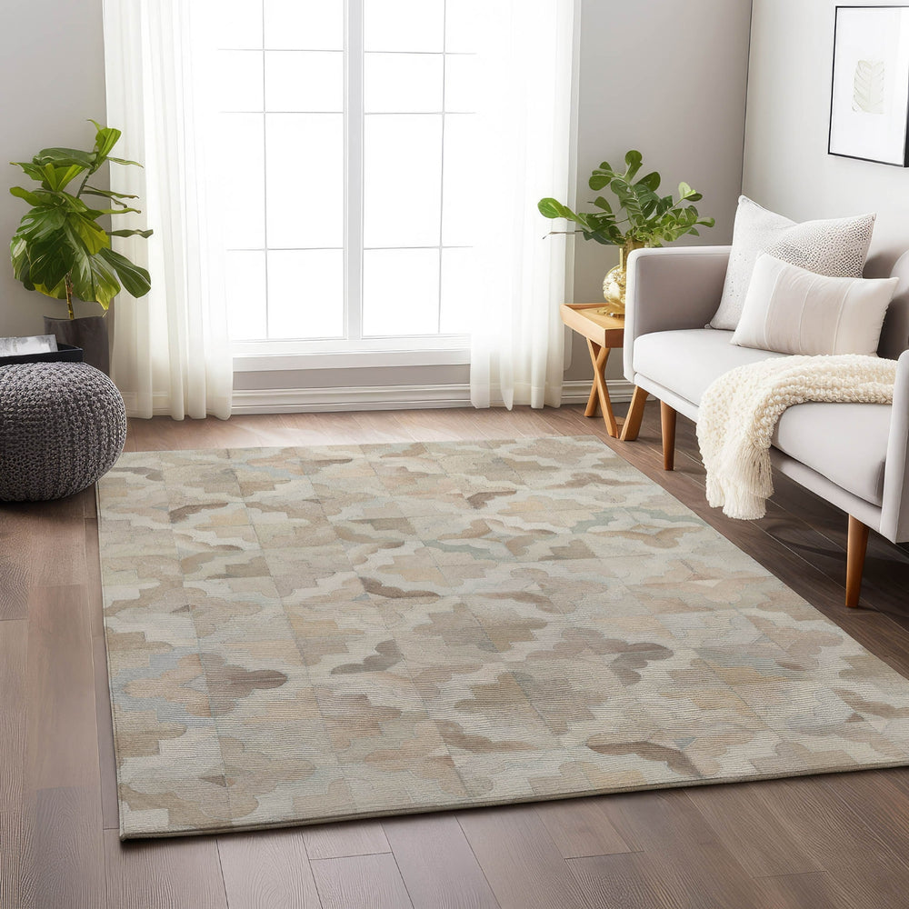 Piper Looms Mayfield Scallop Diamonds AMF103 Ivory Machine Washable Area Rug Lifestyle Image Feature