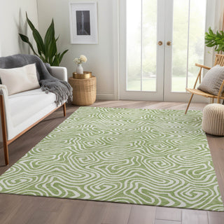 Piper Looms Mayfield Swirls AMF1030 Aloe Machine Washable Area Rug Lifestyle Image Feature