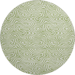 Piper Looms Mayfield Swirls AMF1030 Aloe Machine Washable Area Rug Round Main Image