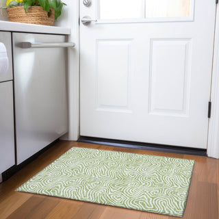 Piper Looms Mayfield Swirls AMF1030 Aloe Machine Washable Area Rug Scatter Lifestyle Image Feature