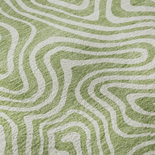 Piper Looms Mayfield Swirls AMF1030 Aloe Machine Washable Area Rug Swatch Image