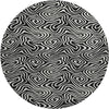 Piper Looms Mayfield Swirls AMF1030 Black Machine Washable Area Rug Round Main Image