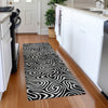 Piper Looms Mayfield Swirls AMF1030 Black Machine Washable Area Rug Runner Lifestyle Image Feature