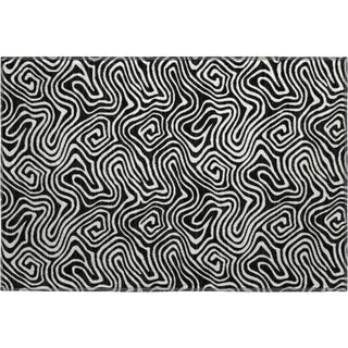 Piper Looms Mayfield Swirls AMF1030 Black Machine Washable Area Rug Scatter Main Image