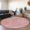 Piper Looms Mayfield Swirls AMF1030 Blush Machine Washable Area Rug Round Lifestyle Image Feature