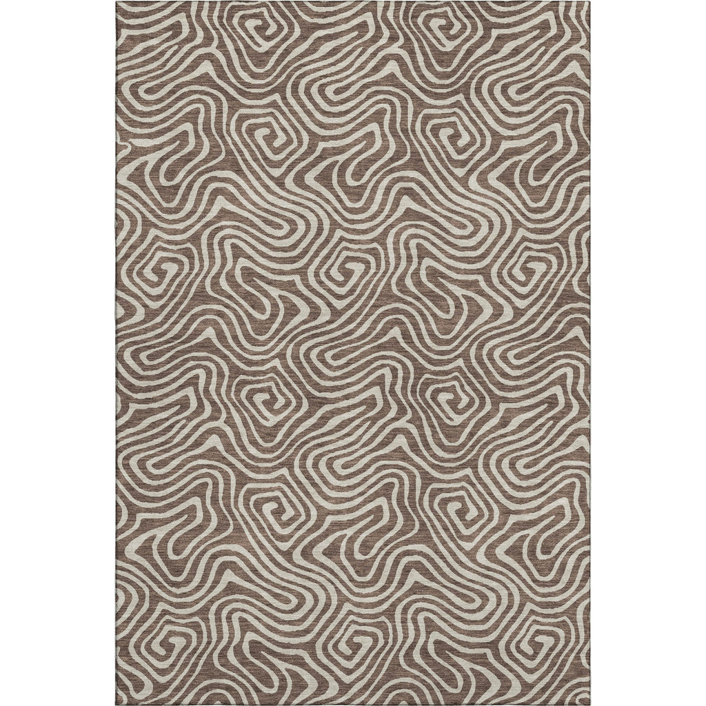 Piper Looms Mayfield Swirls AMF1030 Brown Machine Washable Area Rug main image