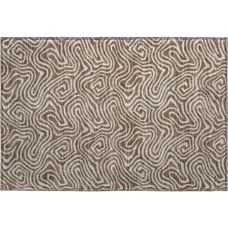 Piper Looms Mayfield Swirls AMF1030 Brown Machine Washable Area Rug Scatter Main Image