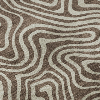 Piper Looms Mayfield Swirls AMF1030 Brown Machine Washable Area Rug Swatch Image
