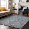 Piper Looms Mayfield Swirls AMF1030 Denim Machine Washable Area Rug Lifestyle Image Feature