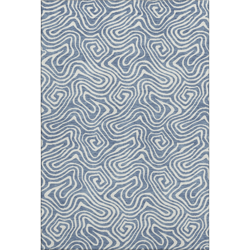 Piper Looms Mayfield Swirls AMF1030 Denim Machine Washable Area Rug main image