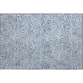 Piper Looms Mayfield Swirls AMF1030 Denim Machine Washable Area Rug Scatter Main Image