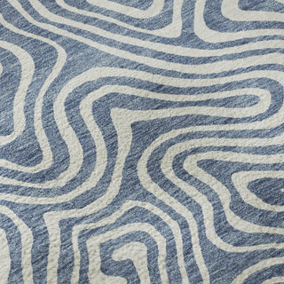 Piper Looms Mayfield Swirls AMF1030 Denim Machine Washable Area Rug Swatch Image