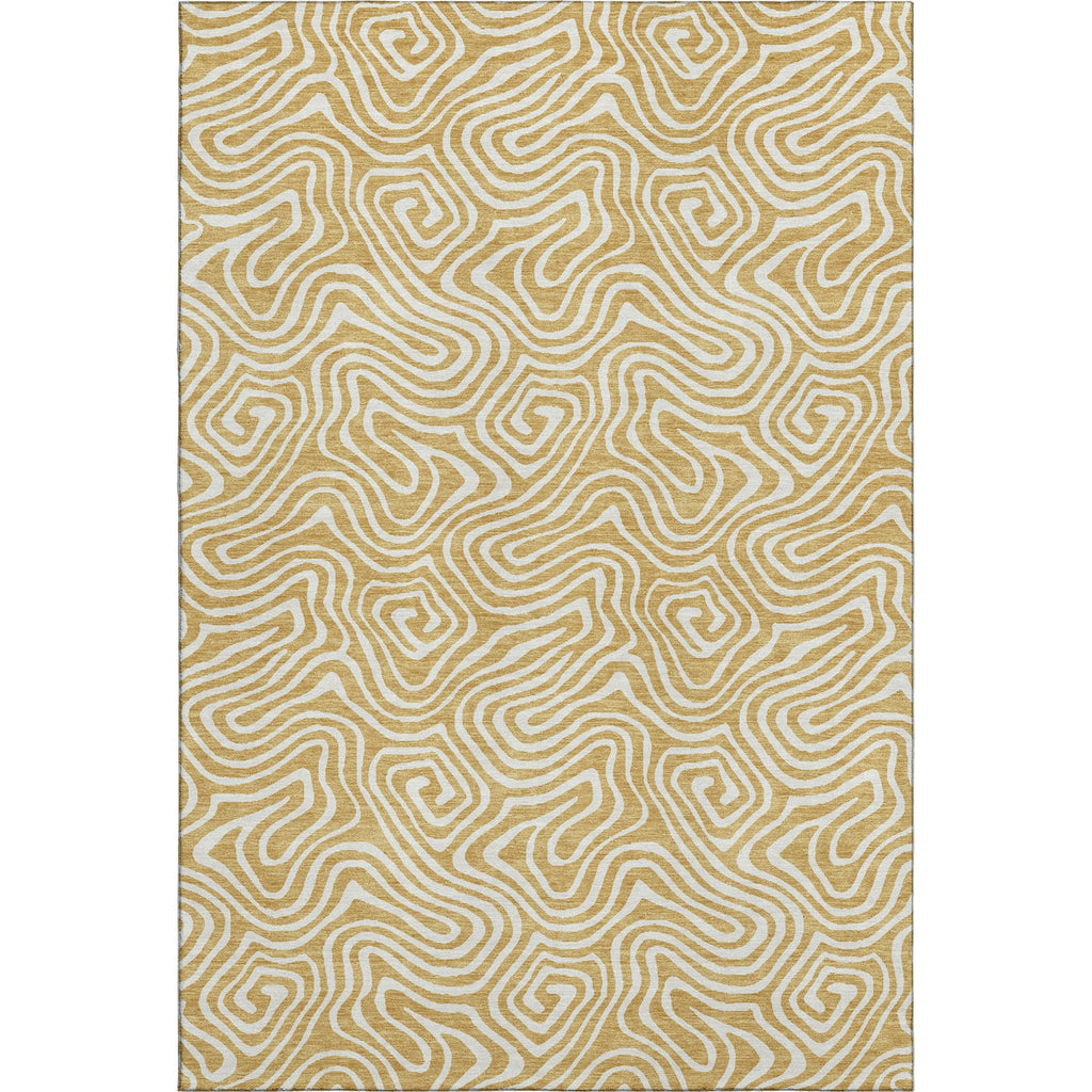 Piper Looms Mayfield Swirls AMF1030 Gold Machine Washable Area Rug main image
