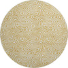 Piper Looms Mayfield Swirls AMF1030 Gold Machine Washable Area Rug Round Main Image