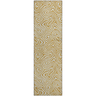 Piper Looms Mayfield Swirls AMF1030 Gold Machine Washable Area Rug Runner Main Image