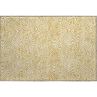 Piper Looms Mayfield Swirls AMF1030 Gold Machine Washable Area Rug Scatter Main Image