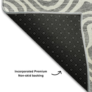 Piper Looms Mayfield Swirls AMF1030 Gray Machine Washable Area Rug Backing Image