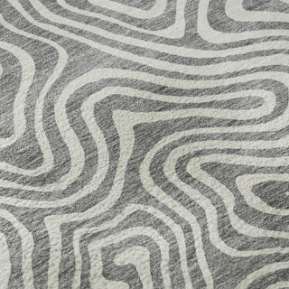Piper Looms Mayfield Swirls AMF1030 Gray Machine Washable Area Rug Swatch Image