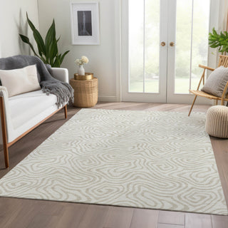 Piper Looms Mayfield Swirls AMF1030 Ivory Machine Washable Area Rug Lifestyle Image Feature