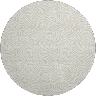 Piper Looms Mayfield Swirls AMF1030 Ivory Machine Washable Area Rug Round Main Image