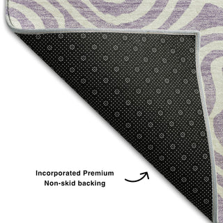 Piper Looms Mayfield Swirls AMF1030 Lavender Machine Washable Area Rug Backing Image