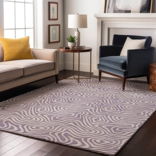 Piper Looms Mayfield Swirls AMF1030 Lavender Machine Washable Area Rug Lifestyle Image Feature
