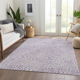 Piper Looms Mayfield Swirls AMF1030 Lavender Machine Washable Area Rug Lifestyle Image Feature