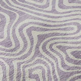 Piper Looms Mayfield Swirls AMF1030 Lavender Machine Washable Area Rug Swatch Image