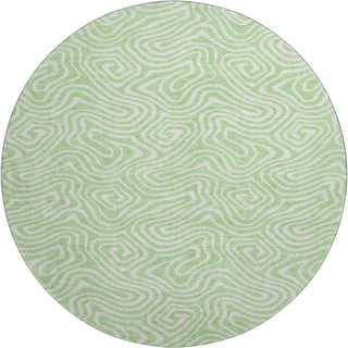 Piper Looms Mayfield Swirls AMF1030 Mint Machine Washable Area Rug Round Main Image