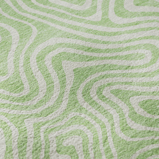 Piper Looms Mayfield Swirls AMF1030 Mint Machine Washable Area Rug Swatch Image
