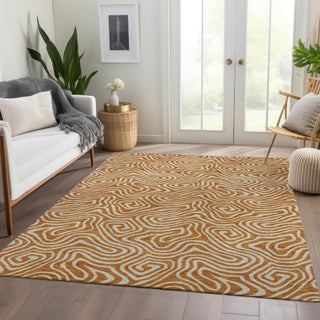 Piper Looms Mayfield Swirls AMF1030 Paprika Machine Washable Area Rug Lifestyle Image Feature