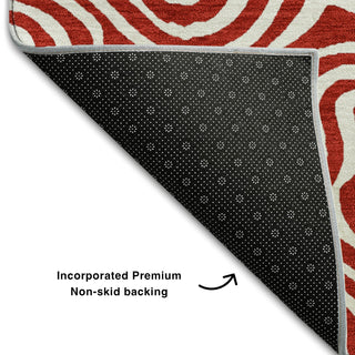 Piper Looms Mayfield Swirls AMF1030 Red Machine Washable Area Rug Backing Image