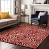 Piper Looms Mayfield Swirls AMF1030 Red Machine Washable Area Rug Lifestyle Image Feature