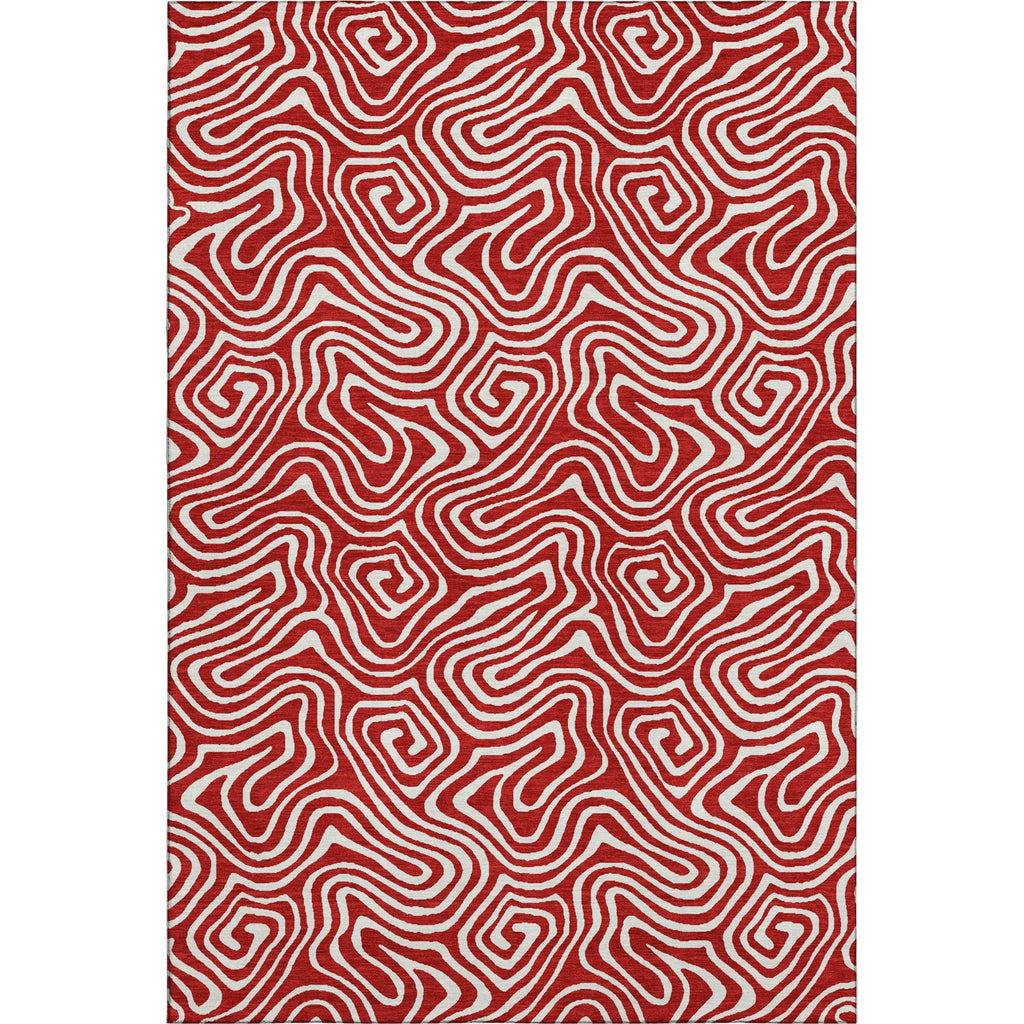 Piper Looms Mayfield Swirls AMF1030 Red Machine Washable Area Rug main image