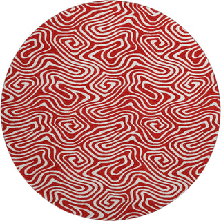 Piper Looms Mayfield Swirls AMF1030 Red Machine Washable Area Rug Round Main Image
